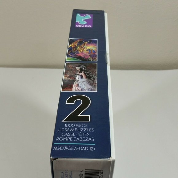 2 Ceaco 1000 Pc Puzzles "Magic"  "Aveliad Autumn" Dragon Wizard Fantasy Jigsaw - Picture 6 of 9